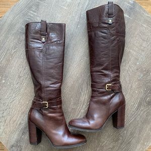 Audrey Brooke tall brown leather boots